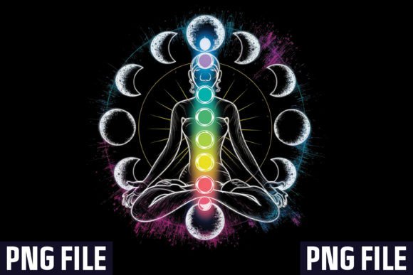 Download Chakra Phases Moon Yoga Sublimation PNG - Chakra Collection