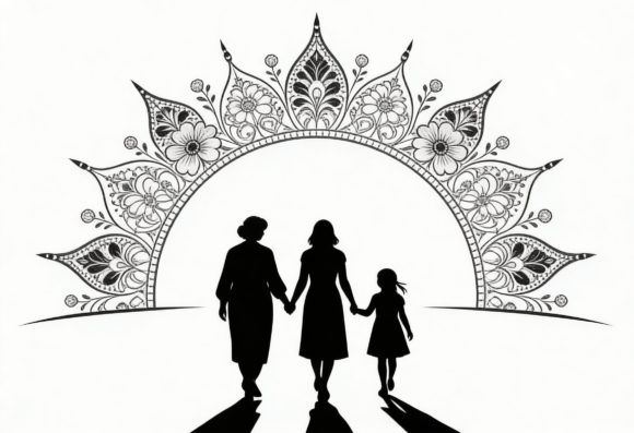 Download Generational Love Silhouette Mandala - Silhouette mandala Collection